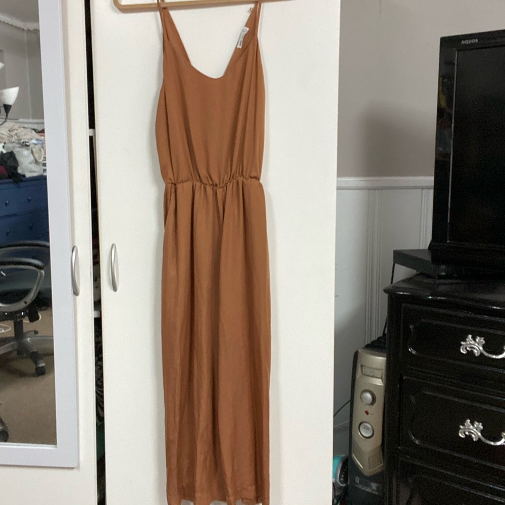 Okeysi long jumpsuit pantsuit burnt orange
